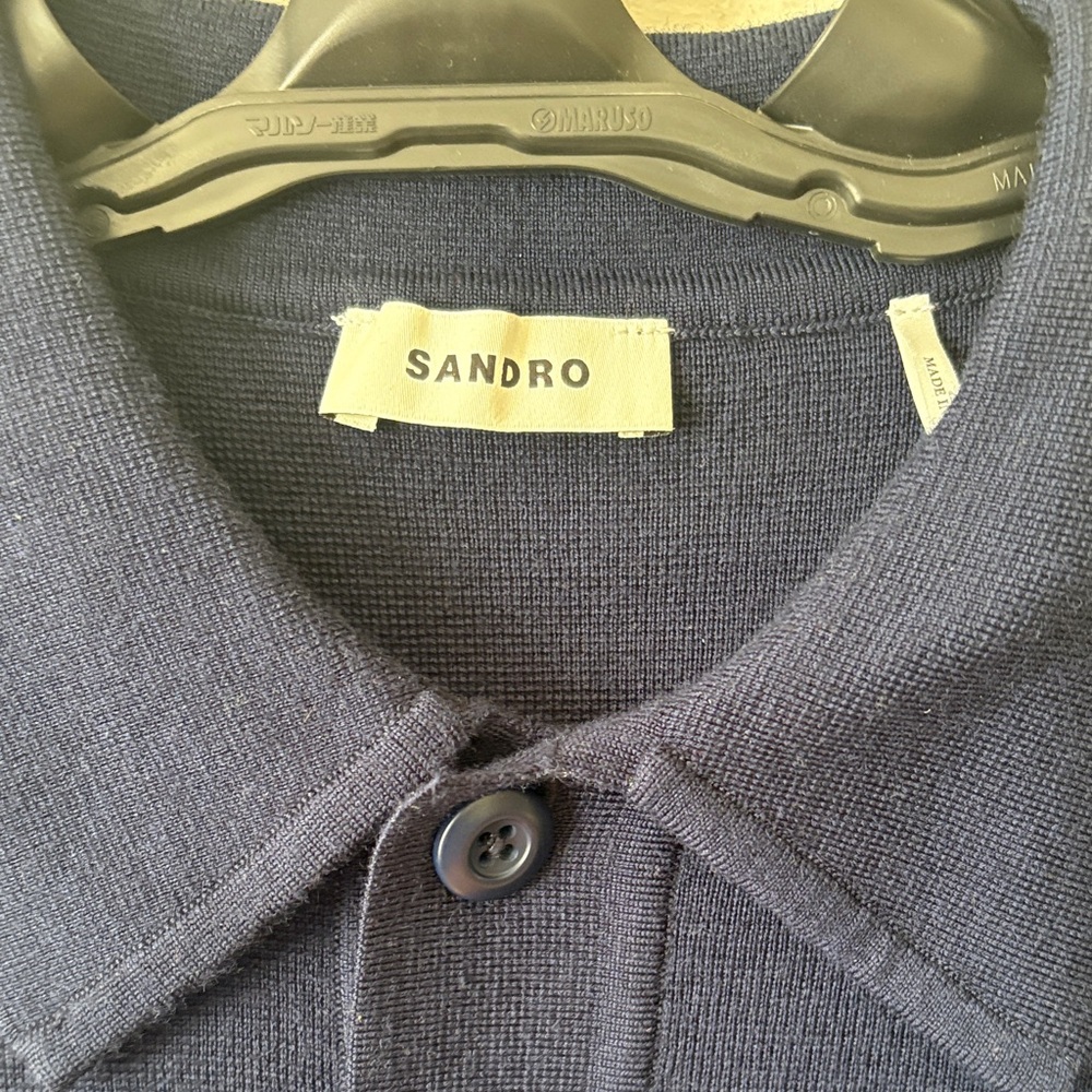 Sandro Dark Blue Button-Up Polo - Picture 2 of 5